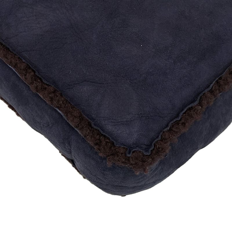 Chanel Handbag - A11746 Dark Navy And Dark Brown Vintage Gold Hardware Mouton