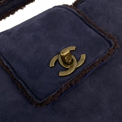 Chanel Handbag - A11746 Dark Navy And Dark Brown Vintage Gold Hardware Mouton