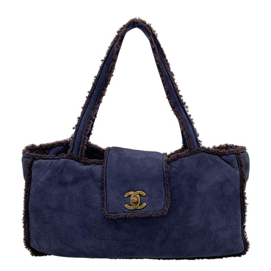 Chanel Handbag - A11746 Dark Navy And Dark Brown Vintage Gold Hardware Mouton