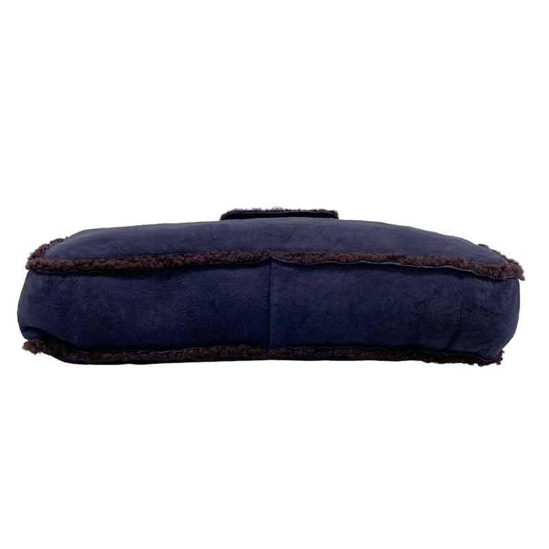 Chanel Handbag - A11746 Dark Navy And Dark Brown Vintage Gold Hardware Mouton