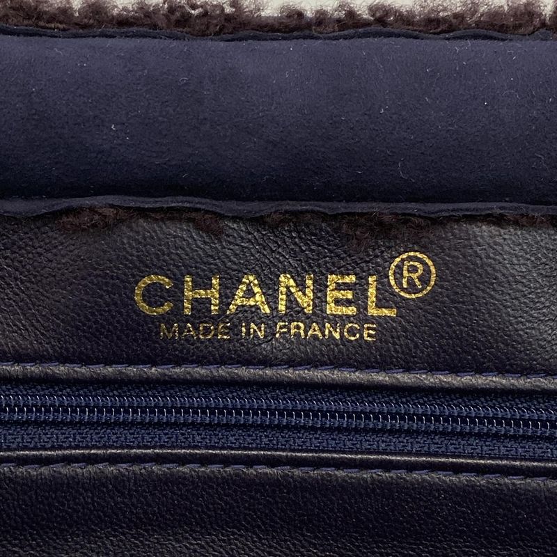 Chanel Handbag - A11746 Dark Navy And Dark Brown Vintage Gold Hardware Mouton