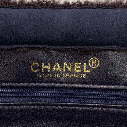 Chanel Handbag - A11746 Dark Navy And Dark Brown Vintage Gold Hardware Mouton