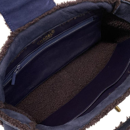 Chanel Handbag - A11746 Dark Navy And Dark Brown Vintage Gold Hardware Mouton