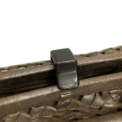 Bottega Veneta Handbag Intrecciato 156674 Silver And Brown Limited Edition Of