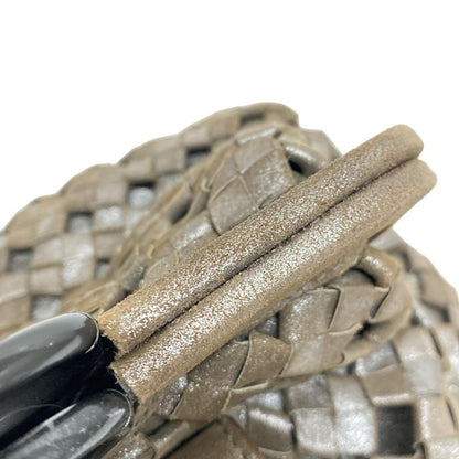 Bottega Veneta Handbag Intrecciato 156674 Silver And Brown Limited Edition Of