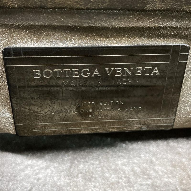 Bottega Veneta Handbag Intrecciato 156674 Silver And Brown Limited Edition Of