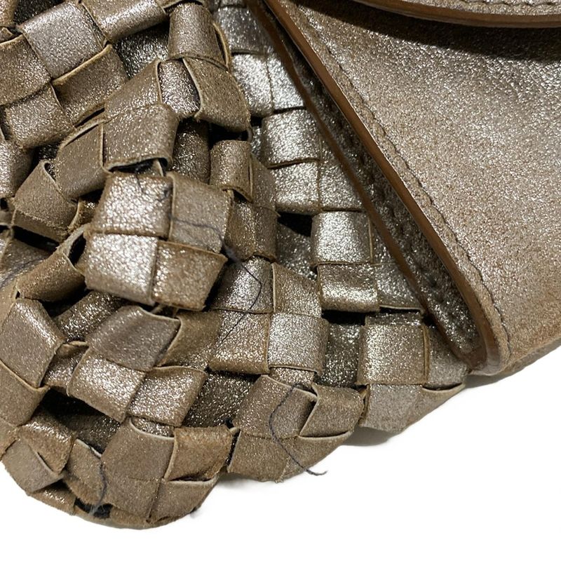 Bottega Veneta Handbag Intrecciato 156674 Silver And Brown Limited Edition Of