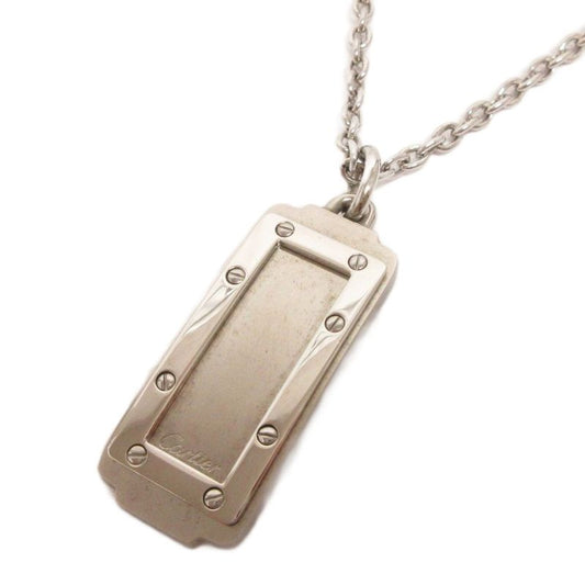 Cartier Santos De Necklace Pendant Stainless Steel Silver-colored Accessories