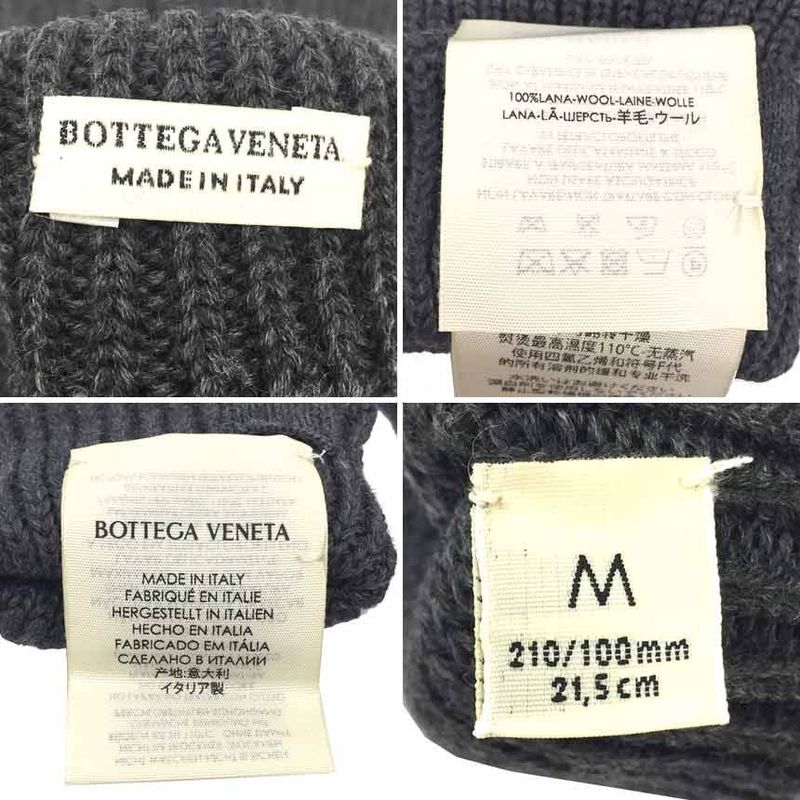 Bottega Veneta Knit Gloves Wool Gray Size M Unused Aq5466
