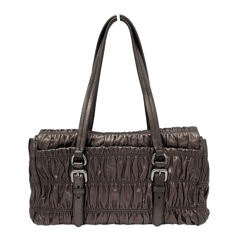 Prada Handbag - Dark Brown Gathered Leather