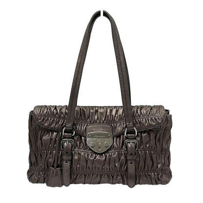 Prada Handbag - Dark Brown Gathered Leather