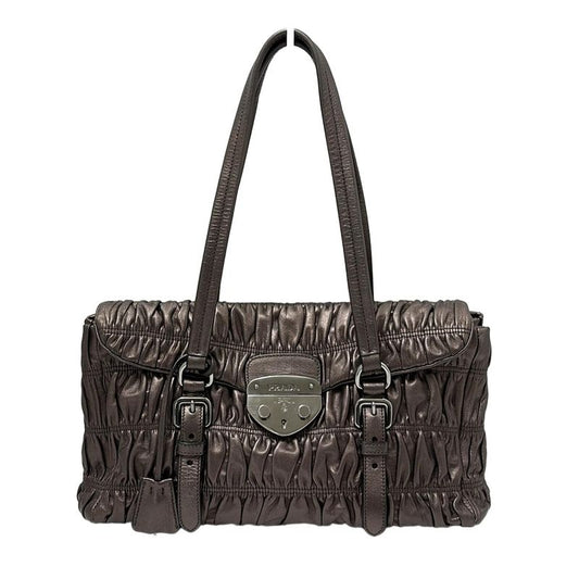 Prada Handbag - Dark Brown Gathered Leather