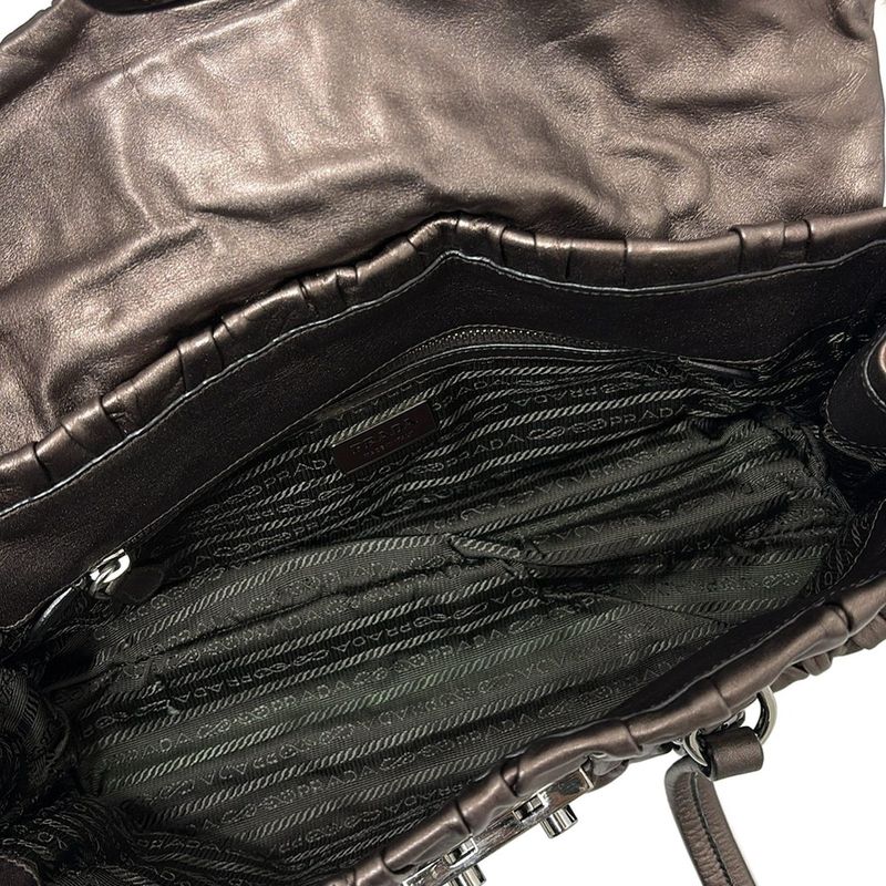 Prada Handbag - Dark Brown Gathered Leather