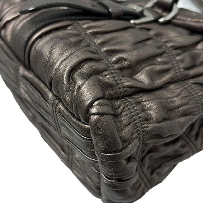 Prada Handbag - Dark Brown Gathered Leather