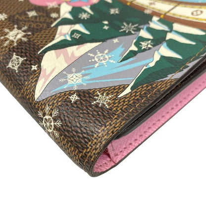 Louis Vuitton Vivienne Portefeuille Sarah NM N40722 Ebène And Rose Long Wallet