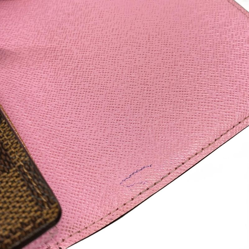 Louis Vuitton Vivienne Portefeuille Sarah NM N40722 Ebène And Rose Long Wallet