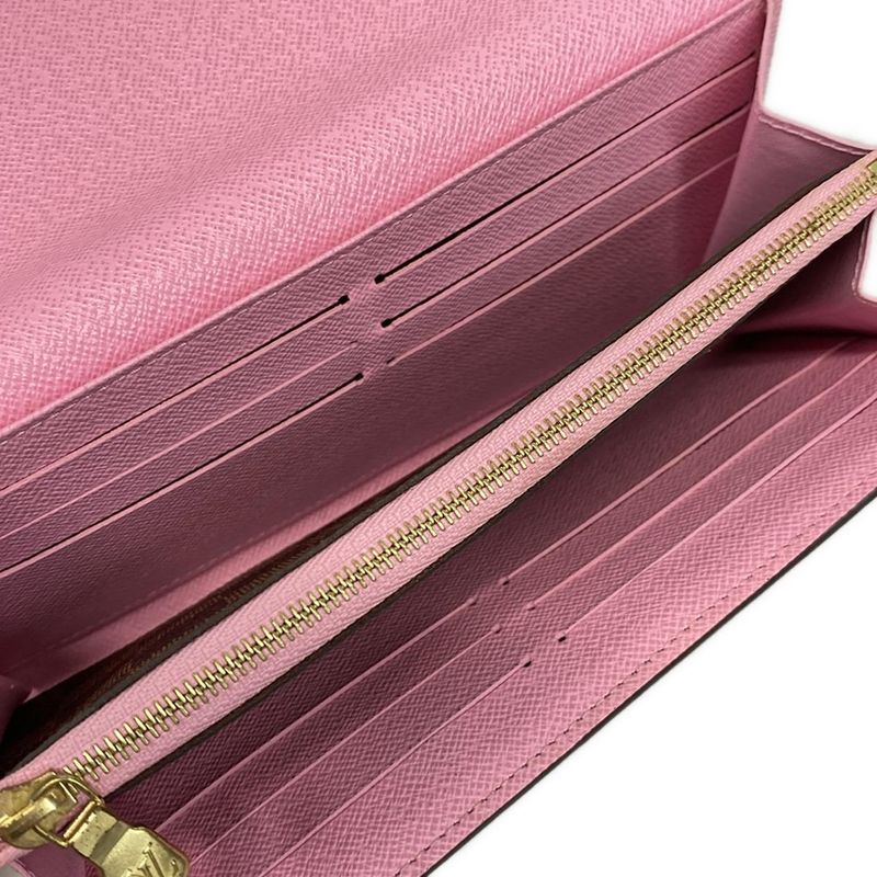 Louis Vuitton Vivienne Portefeuille Sarah NM N40722 Ebène And Rose Long Wallet