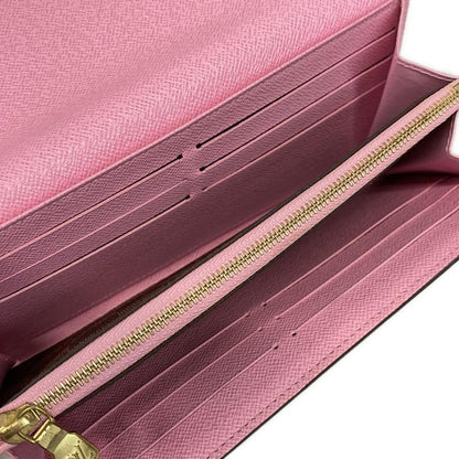 Louis Vuitton Vivienne Portefeuille Sarah NM N40722 Ebène And Rose Long Wallet