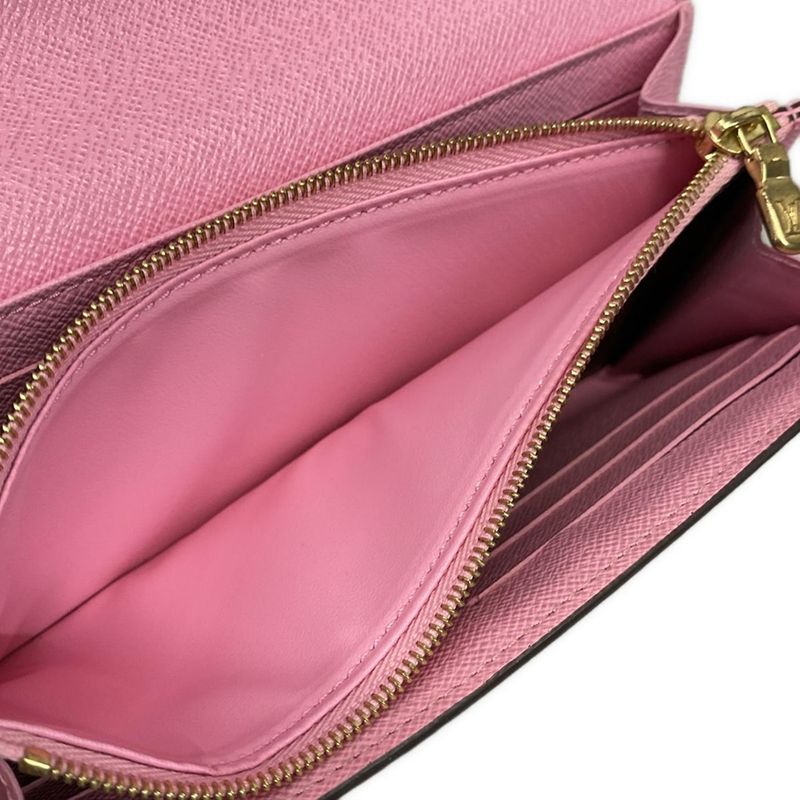 Louis Vuitton Vivienne Portefeuille Sarah NM N40722 Ebène And Rose Long Wallet