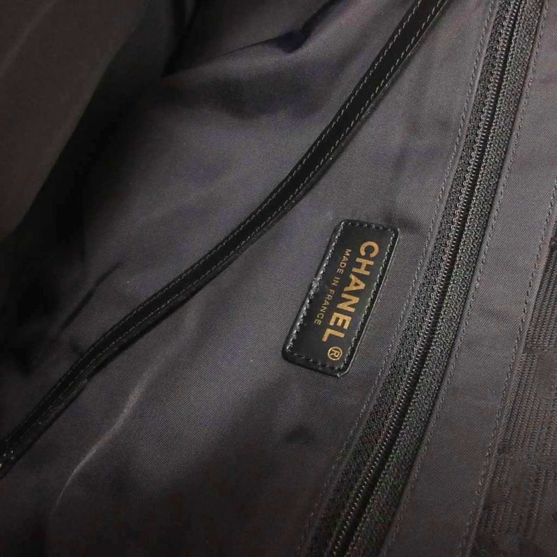 Chanel New Travel Line Tote Bag Jacquard Coco Mark Black