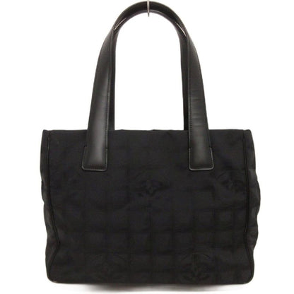 Chanel New Travel Line Tote Bag Jacquard Coco Mark Black
