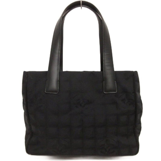 Chanel New Travel Line Tote Bag Jacquard Coco Mark Black
