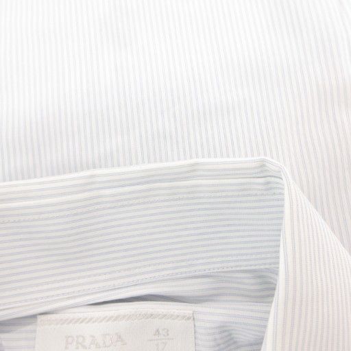 Prada Shirt Dress Long Sleeve 43-17 Stripe Blue White Romanian GV - MNK2