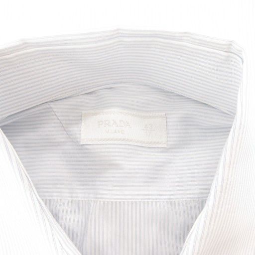 Prada Shirt Dress Long Sleeve 43-17 Stripe Blue White Romanian GV - MNK2