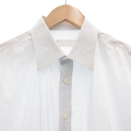 Prada Shirt Dress Long Sleeve 43-17 Stripe Blue White Romanian GV - MNK2