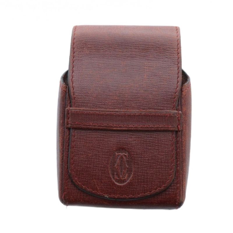 Cartier Must Line Cigarette Case Cigarette Pouch Small Leather Logo Red - GY18
