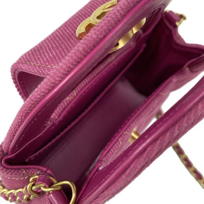 Chanel Shoulder Bag Chain Clutch Matelasse Pink 2WAY Chain Shoulder Vintage