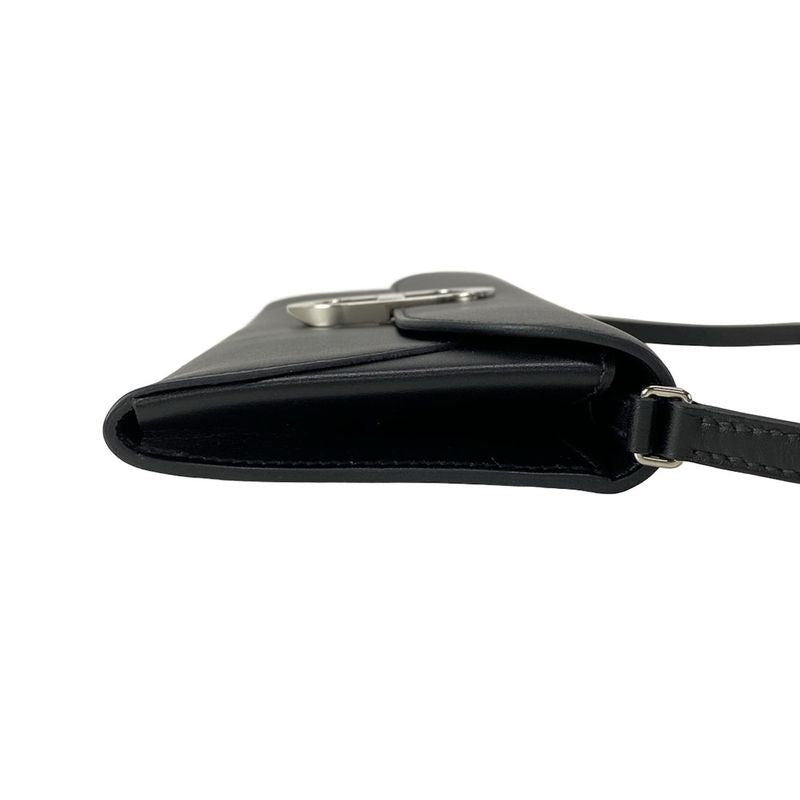 Hermes Wallet Chaine D'ancre Togo Black Shoulder Wallet Silver Hardware