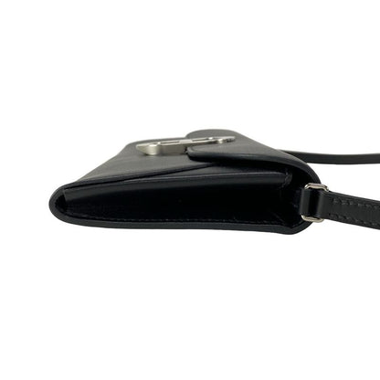 Hermes Wallet Chaine D'ancre Togo Black Shoulder Wallet Silver Hardware