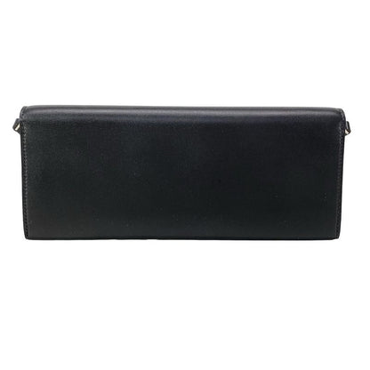 Hermes Wallet Chaine D'ancre Togo Black Shoulder Wallet Silver Hardware