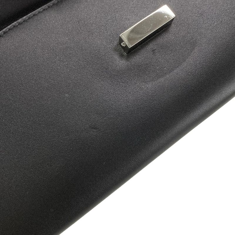 Hermes Wallet Chaine D'ancre Togo Black Shoulder Wallet Silver Hardware