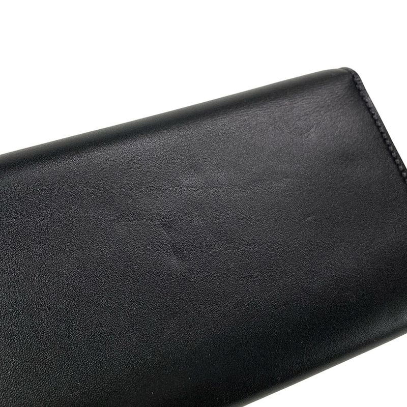 Hermes Wallet Chaine D'ancre Togo Black Shoulder Wallet Silver Hardware