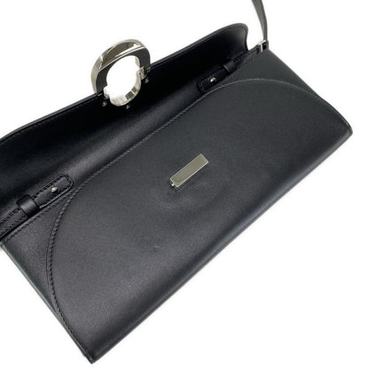 Hermes Wallet Chaine D'ancre Togo Black Shoulder Wallet Silver Hardware