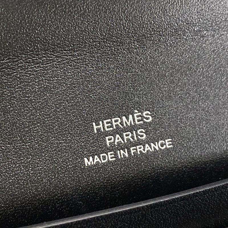 Hermes Wallet Chaine D'ancre Togo Black Shoulder Wallet Silver Hardware