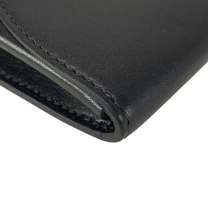 Hermes Wallet Chaine D'ancre Togo Black Shoulder Wallet Silver Hardware