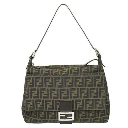 Authentic Fendi Zucca Shoulder Bag Handbag Canvas Brown 264250 Bag Pre-owned