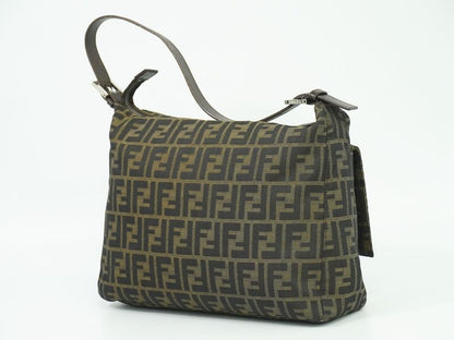 Authentic Fendi Zucca Shoulder Bag Handbag Canvas Brown 264250 Bag Pre-owned