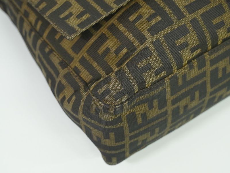 Authentic Fendi Zucca Shoulder Bag Handbag Canvas Brown 264250 Bag Pre-owned