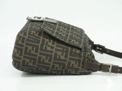 Authentic Fendi Zucca Shoulder Bag Handbag Canvas Brown 264250 Bag Pre-owned