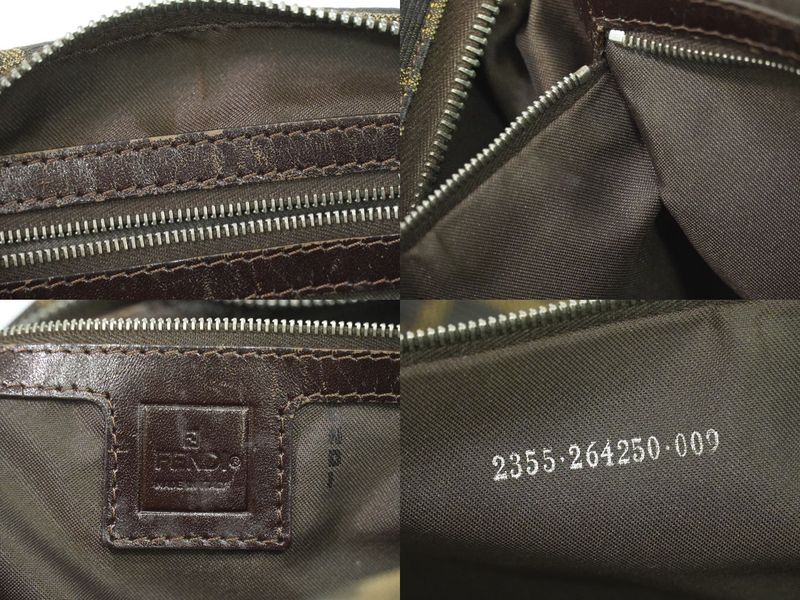 Authentic Fendi Zucca Shoulder Bag Handbag Canvas Brown 264250 Bag Pre-owned