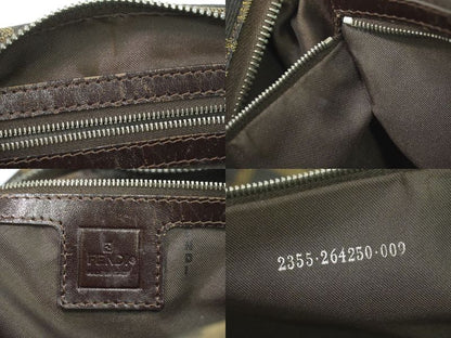 Authentic Fendi Zucca Shoulder Bag Handbag Canvas Brown 264250 Bag Pre-owned