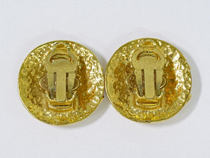Authentic Chanel Coco Mark Earrings GP Gold Plated Coco Mark Accessories