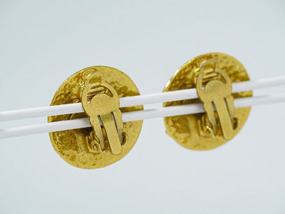 Authentic Chanel Coco Mark Earrings GP Gold Plated Coco Mark Accessories