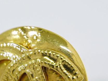 Authentic Chanel Coco Mark Earrings GP Gold Plated Coco Mark Accessories