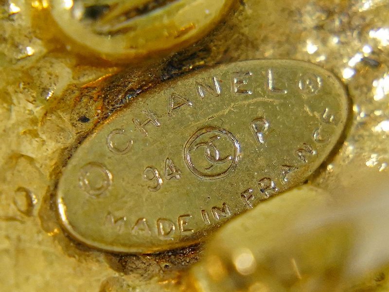 Authentic Chanel Coco Mark Earrings GP Gold Plated Coco Mark Accessories