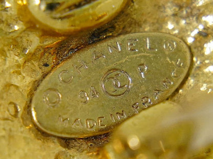Authentic Chanel Coco Mark Earrings GP Gold Plated Coco Mark Accessories
